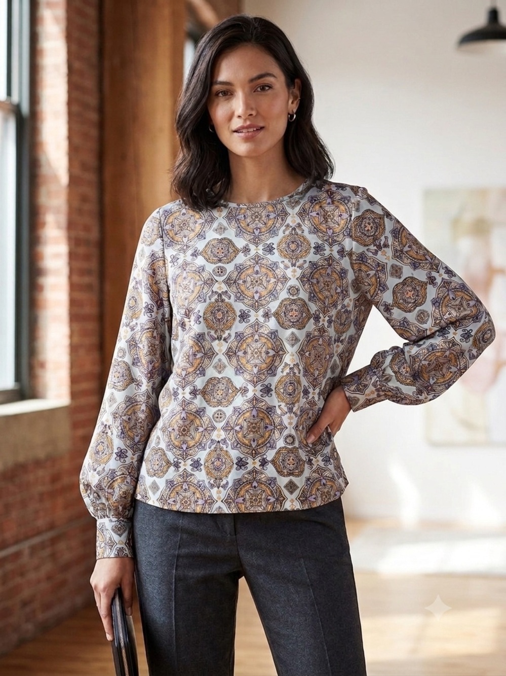 SEE BY CHLOE Silk Medallion Blouse (124)